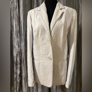 Women's White Leather Jacket
